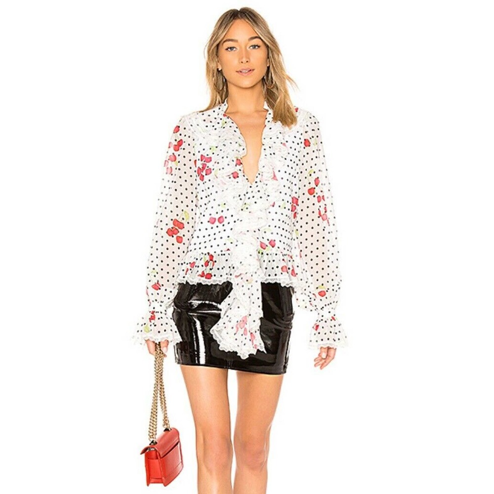 NBD Revolve Marachino Top In Cherry XS